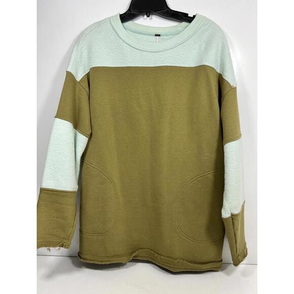 Free People Tops - Free People Jordan Oversized Colorblock Terry Pullover Hazel Sz S